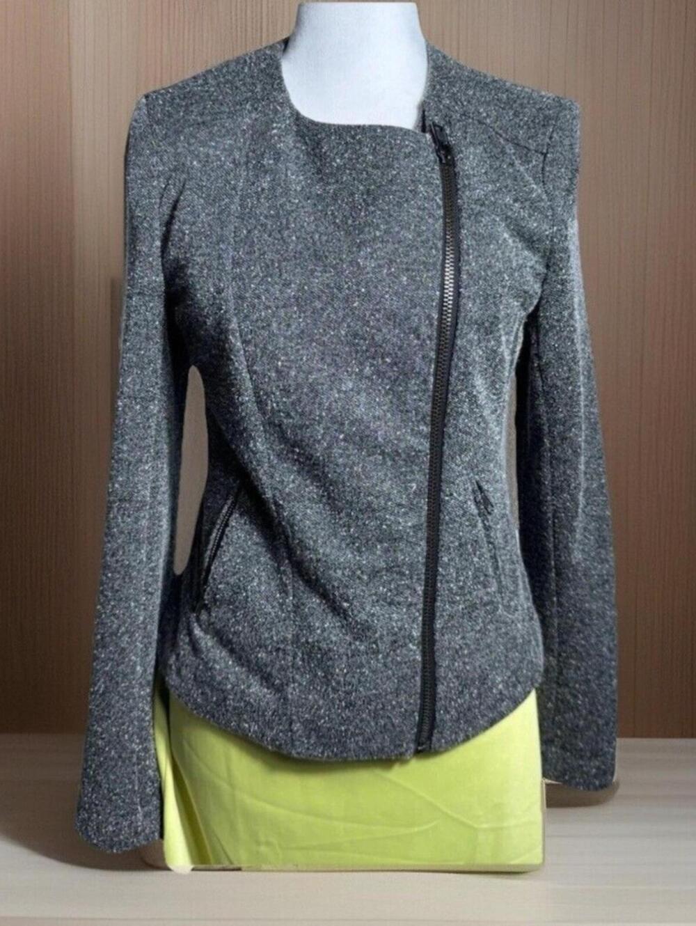 Catherine Malandrino Runway Style Blazer Women's Moto Jacket Sz SM Asymmetrical